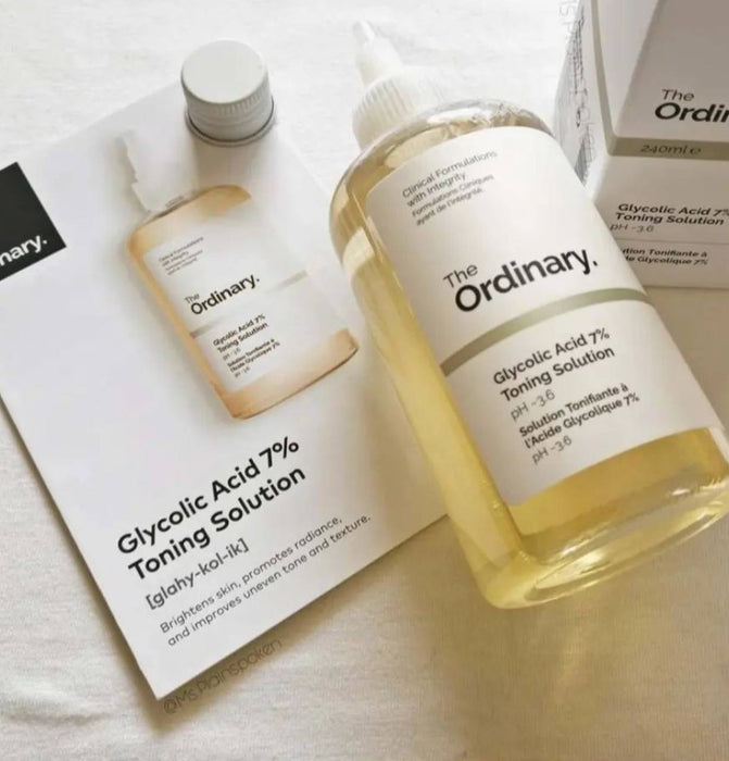 The Ordinary Glycolic Acid the Ordinary -  240 ml Glycolic Acid Toner 7% Toning Resurfacing Solution, Exfoliate and Rejuvenate skin, Solution for Blemishes and Acne