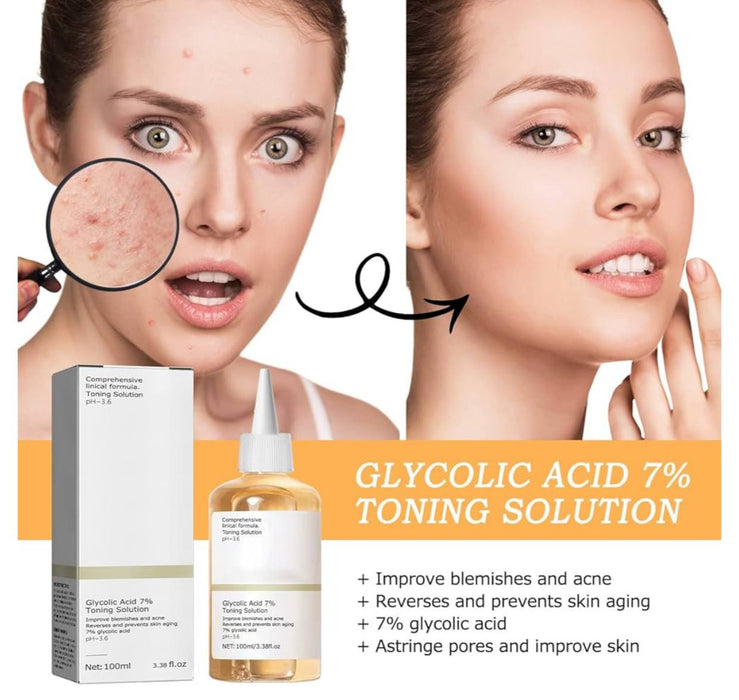 The Ordinary Glycolic Acid the Ordinary -  240 ml Glycolic Acid Toner 7% Toning Resurfacing Solution, Exfoliate and Rejuvenate skin, Solution for Blemishes and Acne