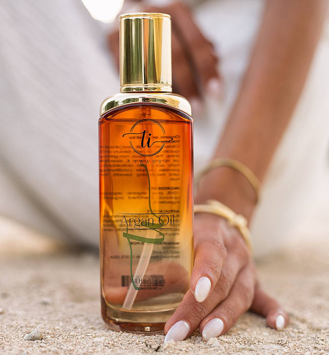 TIWASSI USA Argan oil for hair - 100% PURE Argan oil for strong and shiny hair - Extra penetrating renewing hair Oil Deep Moisturizing with vitamin E for healthy hair 100ml