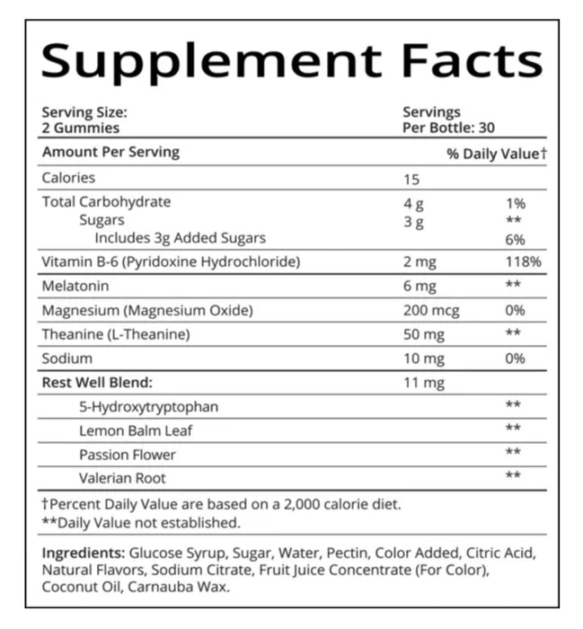 Sugarbear SLEEP DEEP 5‑HTP Vitamin Gummies for 1 Month
