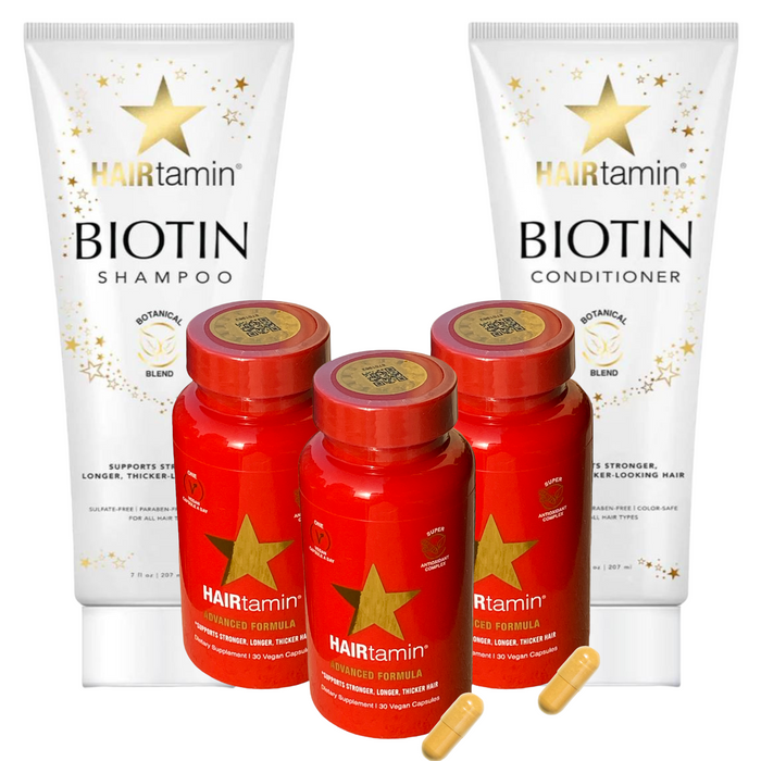 Hairtamin Shampoo + Conditioner with Hair Vitamin 3 Months Supply