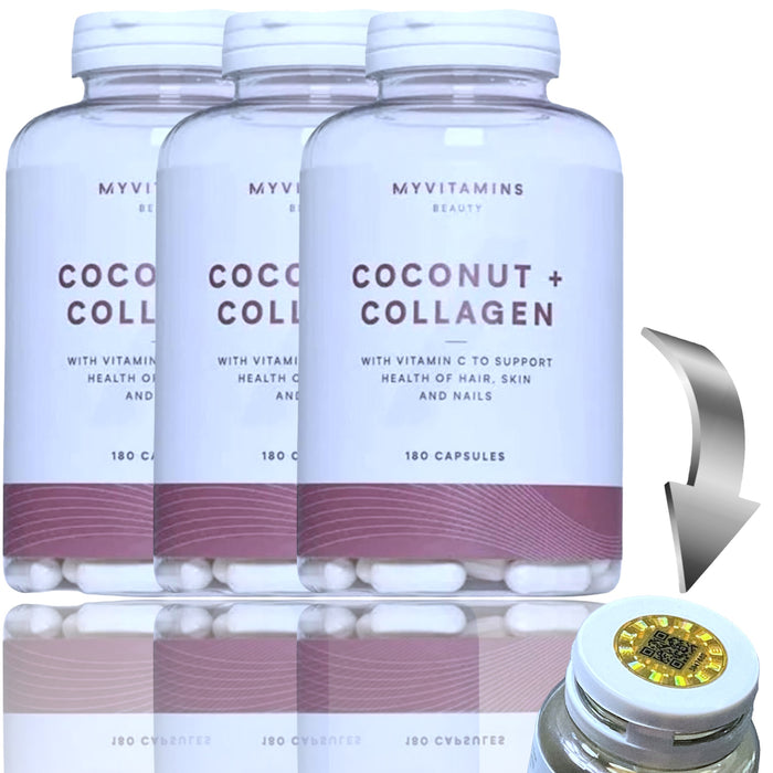3 MyVitamins Coconut and Collagen 180 Capsules WITH ORIGINAL HOLOGRAM - 9 months