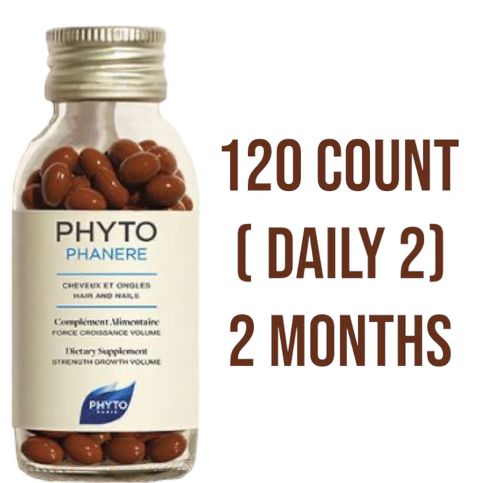2 PHYTO natural Hair growth vitamins - 4 MONTHS SUPPLY WITH ORIGINAL HOLOGRAM - Promotes Growth, Strength, and Shiny hair