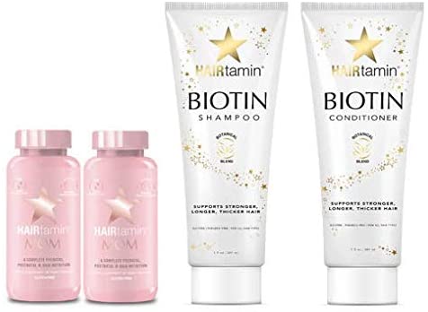 Hairtamin Biotin Shampoo and Conditioner Set + HAIRtamin MOM Bundle
