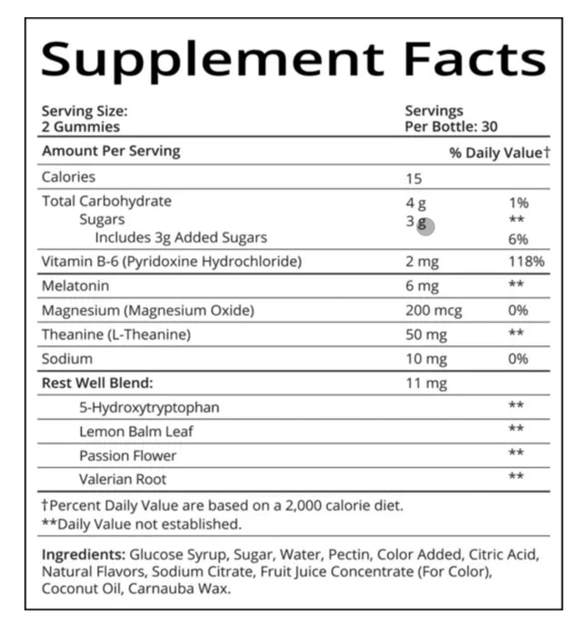 Sugarbear SLEEP DEEP 5‑HTP Vitamin Gummies - 6 Months