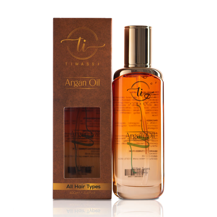 TIWASSI Argan oil for hair - 100% PURE Argan oil for strong and shiny hair - Extra penetrating renewing hair Oil Deep Moisturizing with vitamin E for healthy hair 100ml